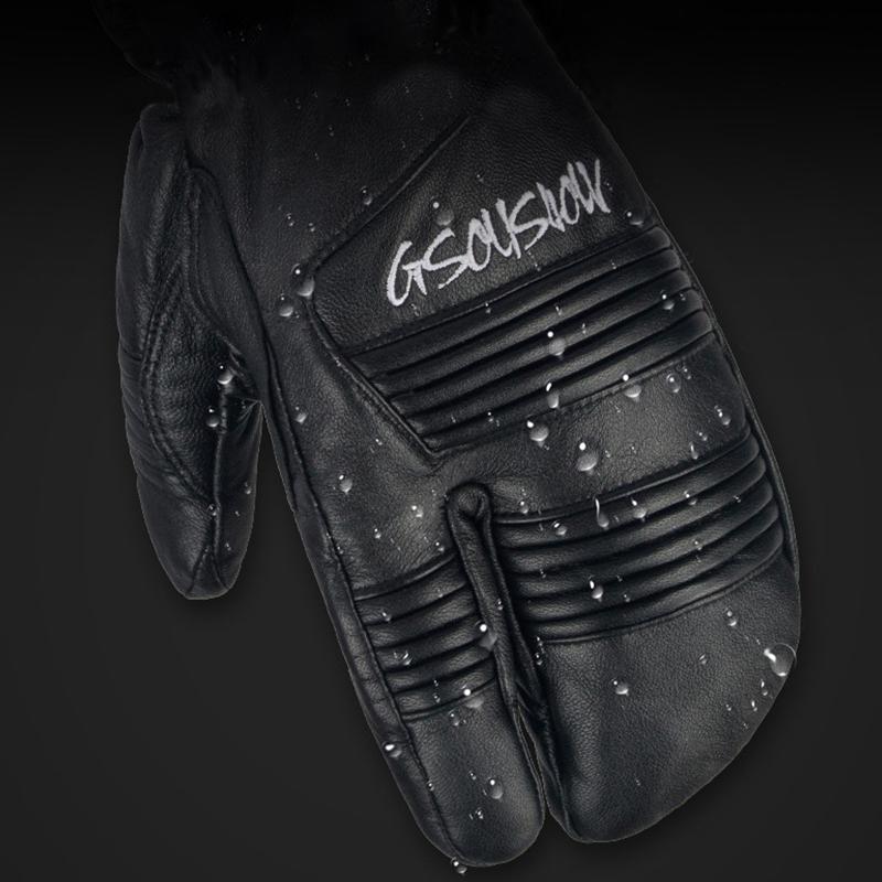 Waterproof Leather Women Snow Gloves Outdoor Mountain Sport Man Skiing Mittens Motocycle Warm Snowboard Mitts Inner 5 Fingers
