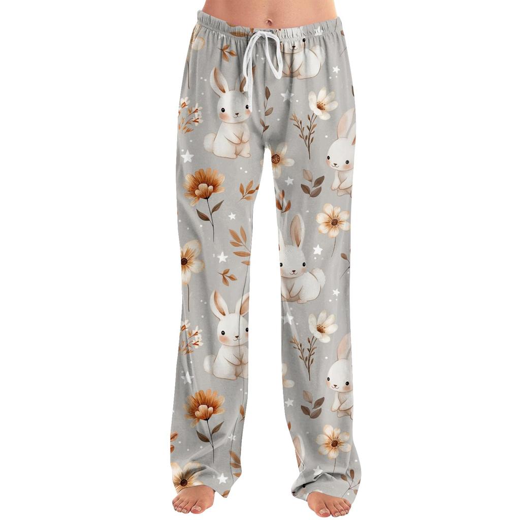 Женские модные свободные повседневные брюки с пасхальным принтом