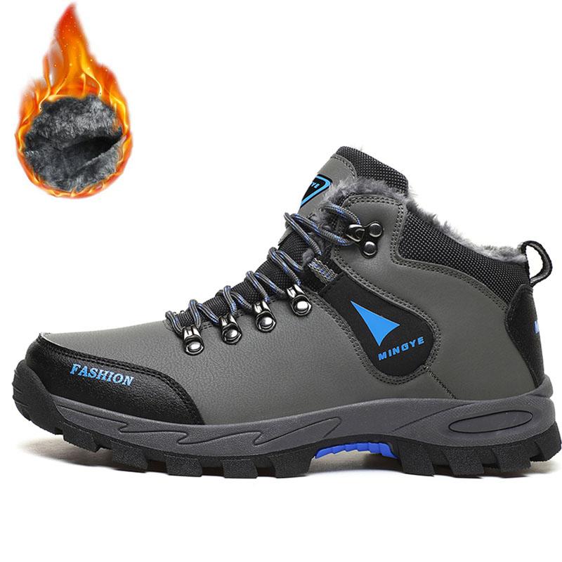 Мужская зимняя обувь с высоким берцем, уличная походная обувь, обувь большого размера 39–47