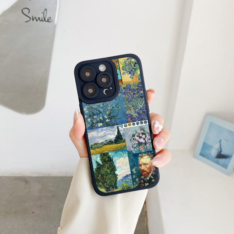 Винтажный чехол для телефона Ван Гог для iPhone 8 7 Plus SE2 13 12 11 14 Pro Max Иллюстрация-пазл Задняя крышка телефона для iPhone X XS XR