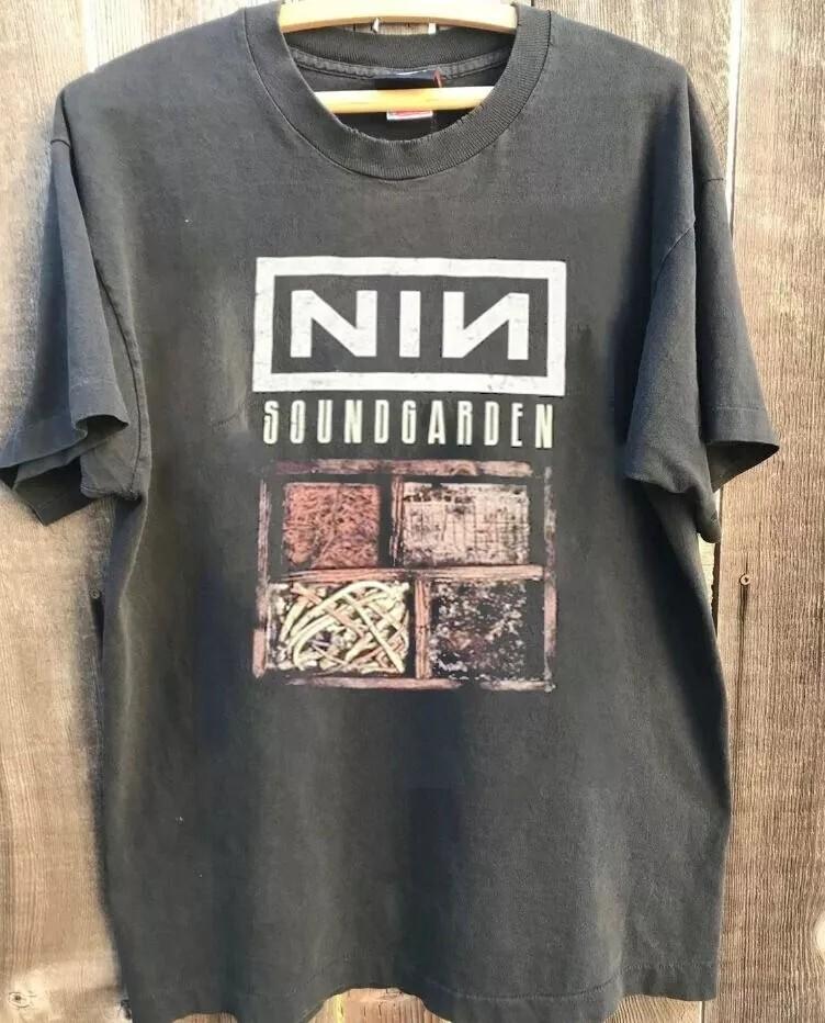 Футболка Nine Inch Nails, Угольная футболка группы Nine Inch Nails, Унисекс S-5XL