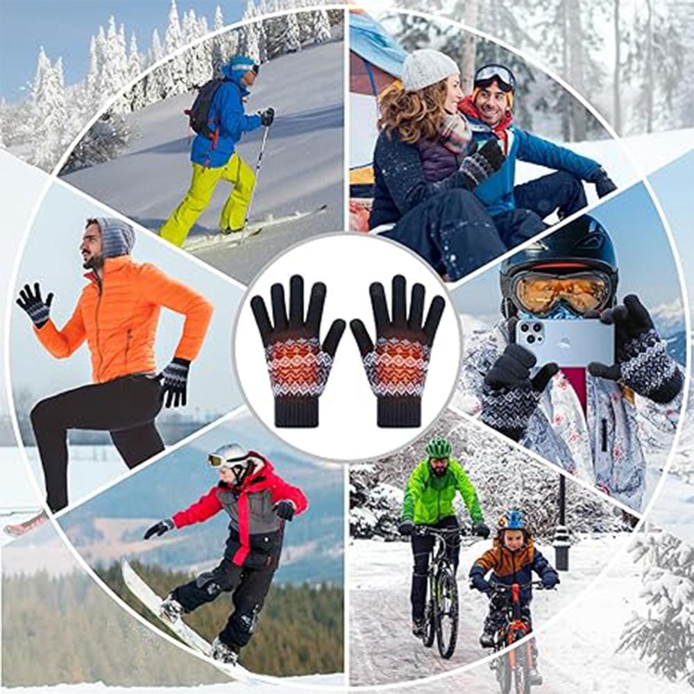 USB Перчатки с подогревом Моющиеся Сенсорные Перчатки-грелки для помещения и улицы Синие