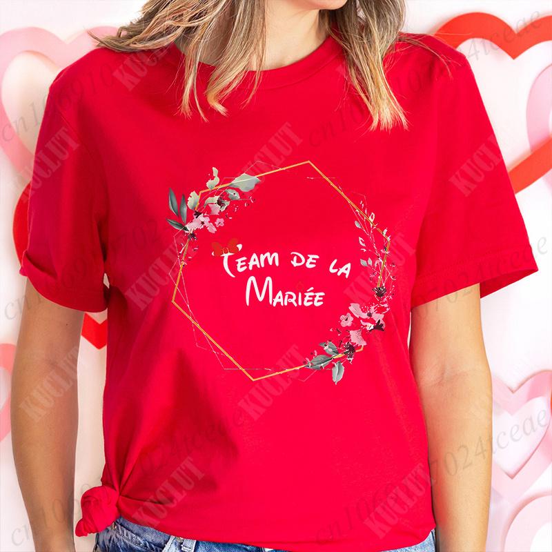 EVJF Future Bride Tshirt French Bridal Wedding Team Bride Tops Unisex Bachelorette Hen Party Tshirt Floral Bridesmaid Tees