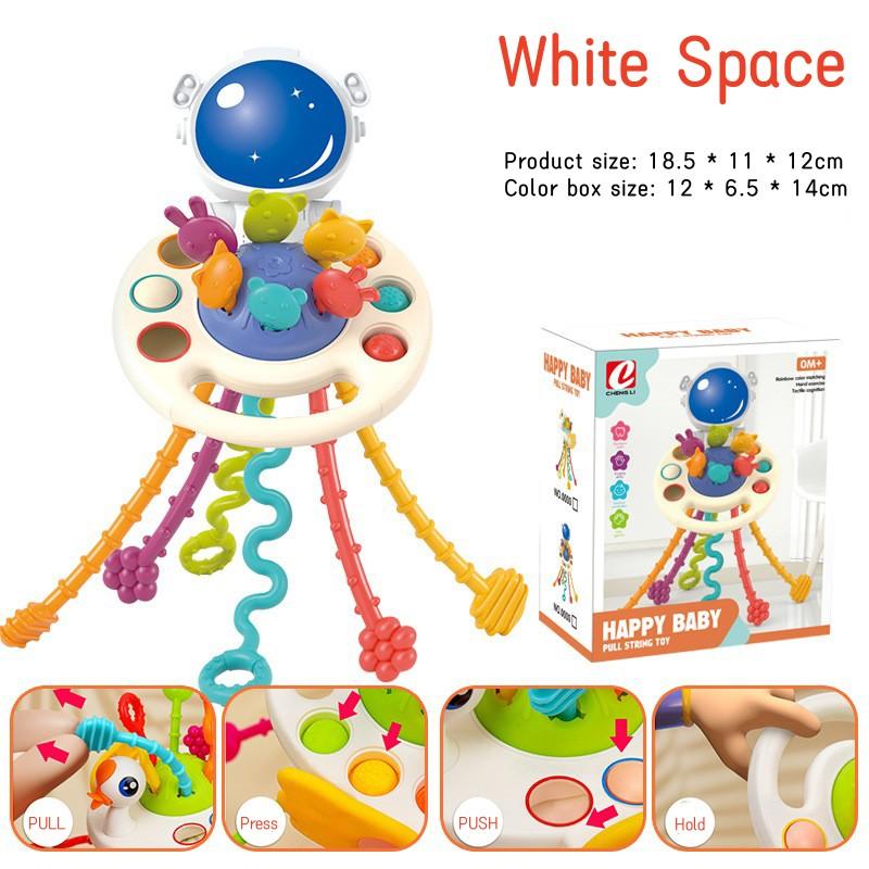 Детские игрушки Монтессори для сенсорного обучения, пальчиковые игрушки для раннего развития, игрушка 3 в 1, детский канат, мягкий силикон, от 0 до 12 месяцев