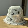 Французская кружевная шляпа-ведро для женщин, весна-лето, новая, полая, солнцезащитная шляпа для рыбака на берегу моря