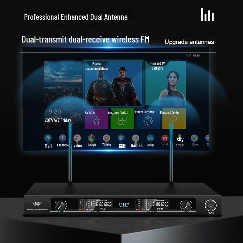 SAST Беспроводная микрофонная система M-19 с двумя гусиными шеями