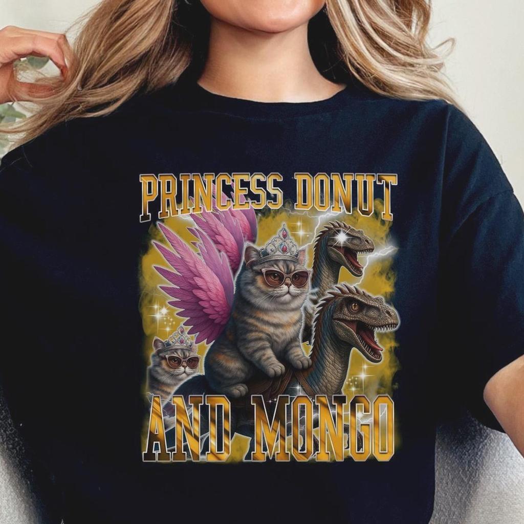 Princess Donut and Mongo T-shirt Vintage 90s Graphic Style | Dungeon Crawler Tee | Dungeon Crawler Gifts For Man and Women Unisex T-shirt
