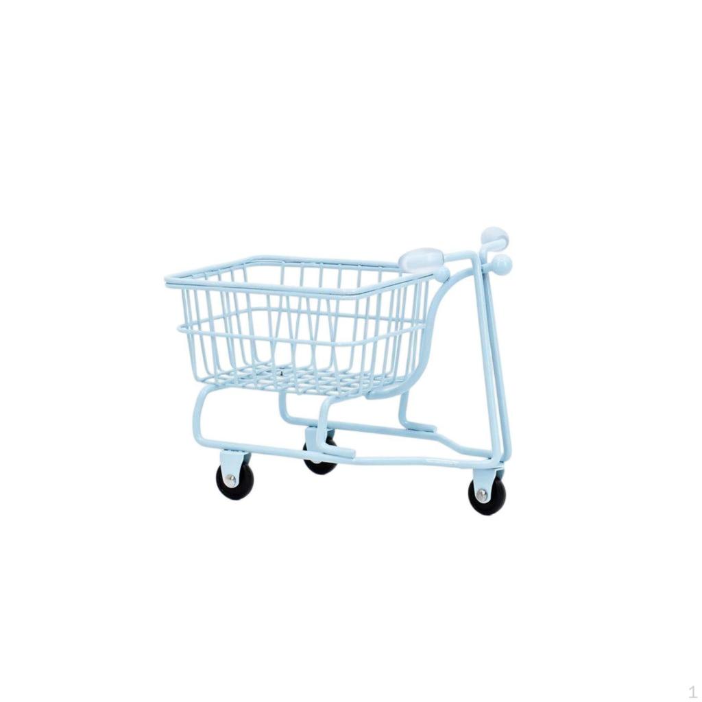 Mini Shopping Cart Toy Realistic Simulation Miniature Supermarket Trolley