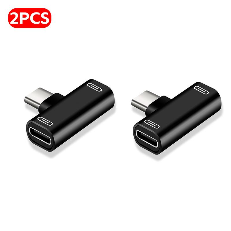 2/1PCS USB C Splitter Type C Male To Dual Type C Female Adapter 2IN1 Headphone Charger Converter for Phone Headphone TypeC Port 3