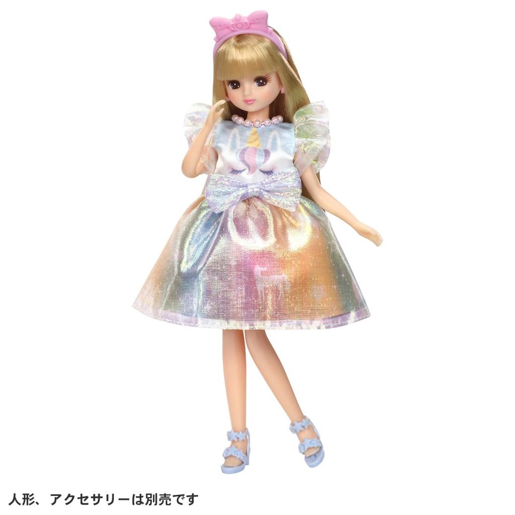 TAKARA TOMY Платье Ликки-чан, Мое первое платье LW-03, Искрящийся пузырь, Игрушка для переодевания, Возраст 3 года и старше