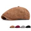 Осень-зима Береты Мужские Женские Замшевые Однотонные Кепки Восьмиугольная Кепка Британская Кепка Газетчика Кепка Художника Форварда