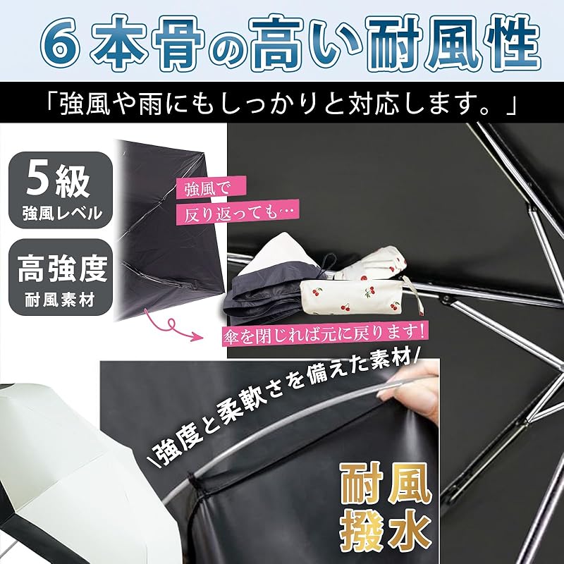 Складной зонт [Компактный и весит всего 120 г] Зонт легкий складной зонт от солнца, защищающий от тепла, устойчивый к ветру и водоотталкивающий, подходит как для дождя, так и для