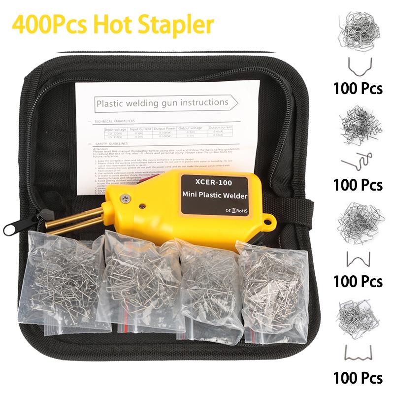 Новый сварочный аппарат для пластика, мини-тепловая пушка 100 Вт, горячий степлер, сварочный аппарат для пластика, Pro, автомобильный бампер, электронный набор инструментов для ремонта пайки
