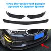 4 Pieces Car Front Bumper Lip Body Kit Spoiler Splitter ABS Bumper Canard Lip Splitter  Universal