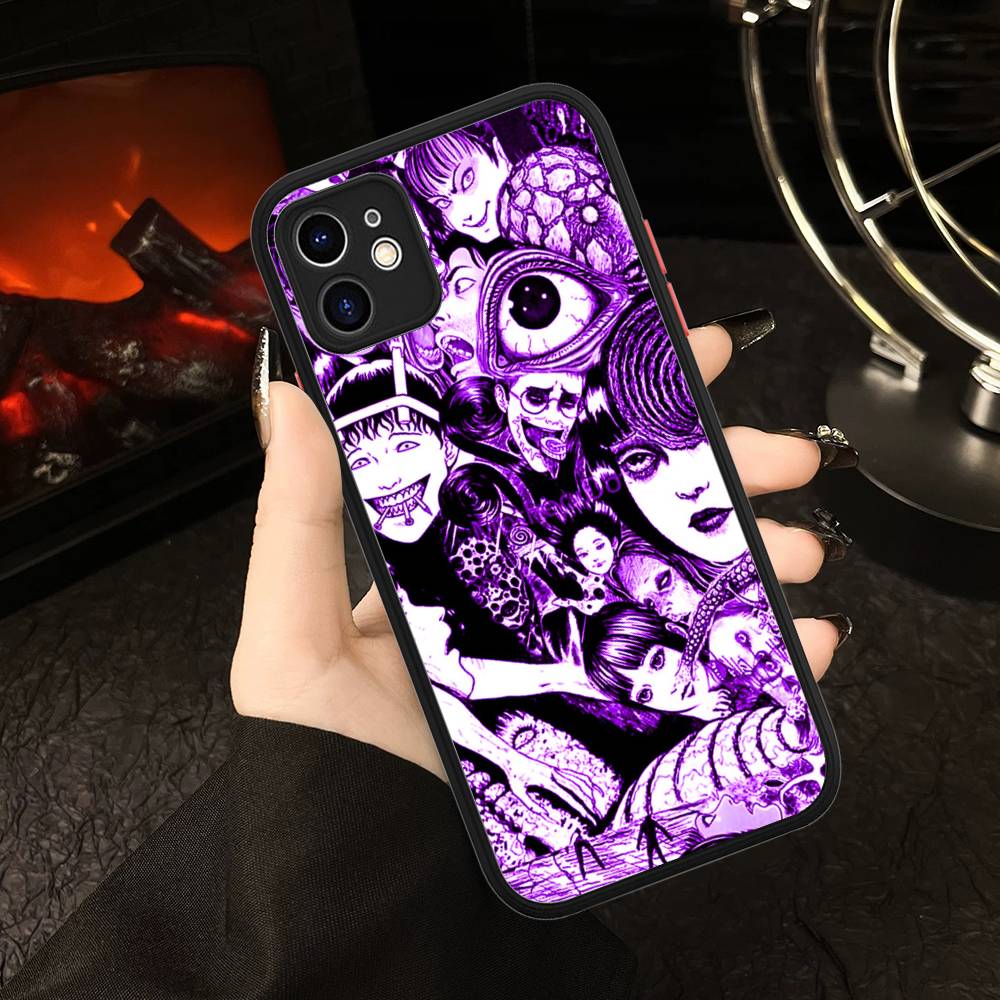 Junji Itos Tomies Phone Case For IPhone 16 15 14 13 12 11 Pro Max Plus X XS MAX Black Matte Phone Fundas