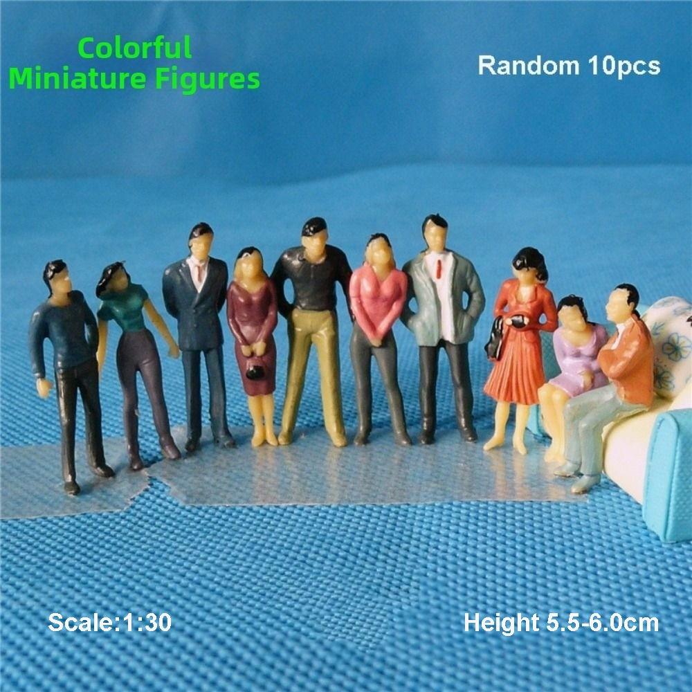 10pcs 1:42/1:30/1:25 Scale Sand Table Model Mixed Pose Mixed Color Building People DIY Handmade Simulation Human Model
