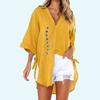 Women Print Buttoned-down Shirt Summer&autumn Fashion Half Sleeve T-shirt Ladies Casual V Collar Top Loose Long Blouses