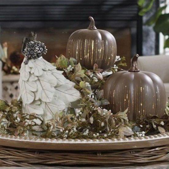 Хэллоуин Блестящее украшение тыква Мерцающая тыква Фигурка Полимерная статуэтка Скульптура