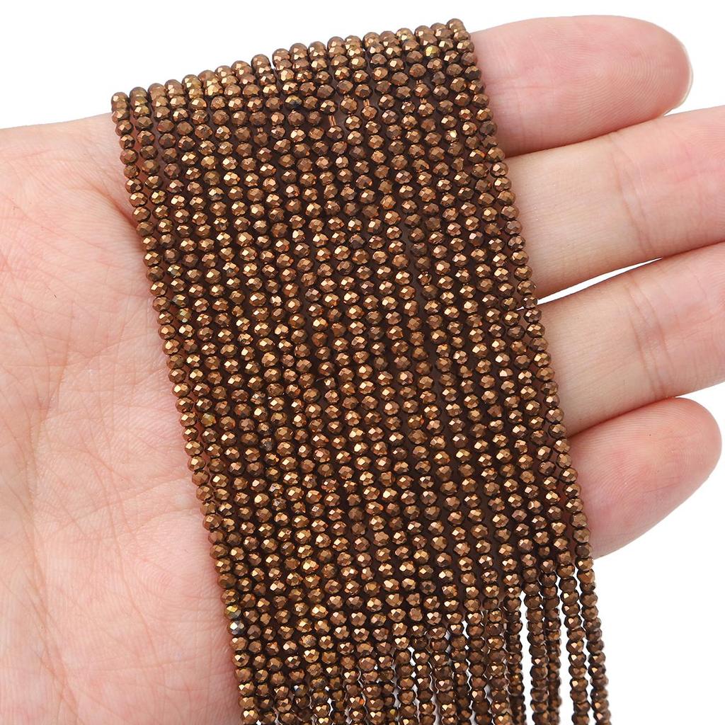 36cm Mini Glass Loose Beads Plated Color Faceted Beads For Jewelry Making DIY Necklace Bracelet Earring