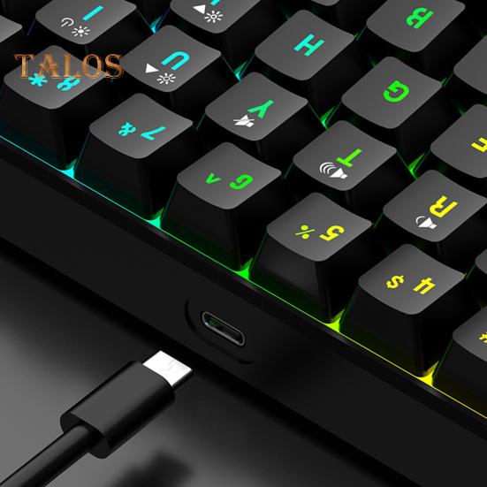Проводная механическая игровая клавиатура с RGB-подсветкой, универсальная 61 клавиша, мини-проводная офисная клавиатура с мышкой