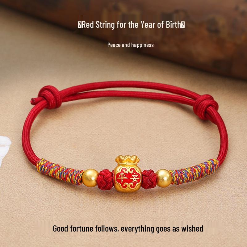 Новый этнический браслет из красной нити с гальванизированными сплавными аксессуарами для мужчин и женщин - Дизайн в пяти цветах для Фестиваля лодок-драконов.