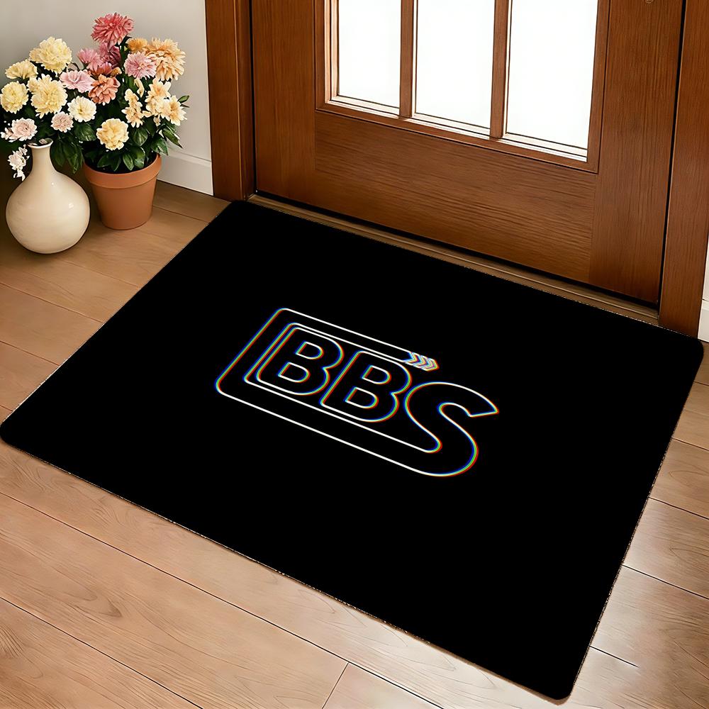 BBS Wheel Floor Mat Cozy Flannel Soft Thick Non-Slip Mat For Living Room Bedroom Kitchen Decor Rugs