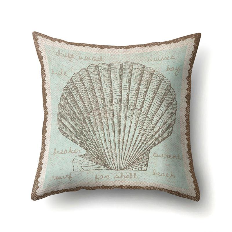 Синий Океан Морские Водоросли Полиэстер Наволочка Украшение Автомобиля Дом Принт Подушка Прикроватная Софа Поясничная Подушка Чехол