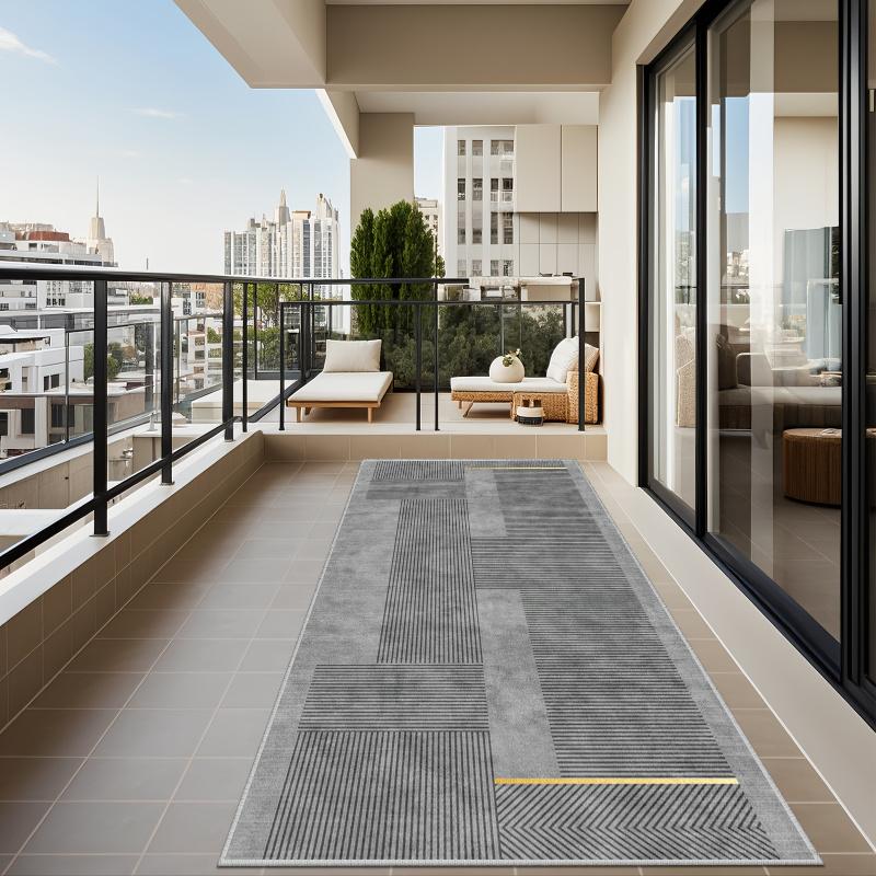 Modern Minimalist Geometric Runner Rug Entrance Hallway Anti-Slip Doormat Balcony Kitchen Rug Home Decor