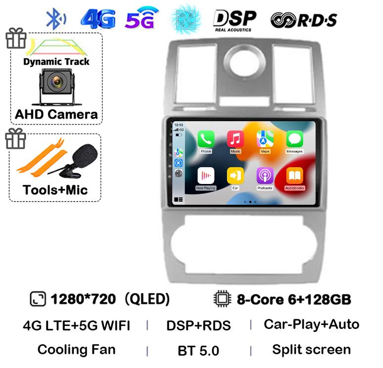 Android 14 Auto Carplay 4G+WIFI For Chrysler Aspen 300C 2004 2005 2006 2007 2008 Multimedia Video Player Car Radio GPS Stereo BT