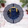 2D Metal Wind Chime with Owl and Moon Mandala Design for Outdoor Garden Decor Perfect for Thanksgiving Christmas Halloween Mothers Day Fathers Day