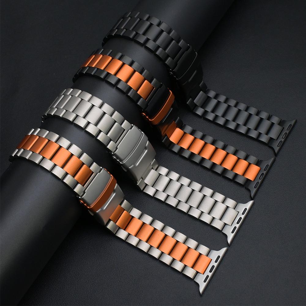 Титановый браслет для Apple Watch Band Ultra 2/1 49 мм 46 мм 45 мм 44 мм Деловая мужская ремешок для Iwatch 10 7 8 9 4 5 6 SE Аксессуары