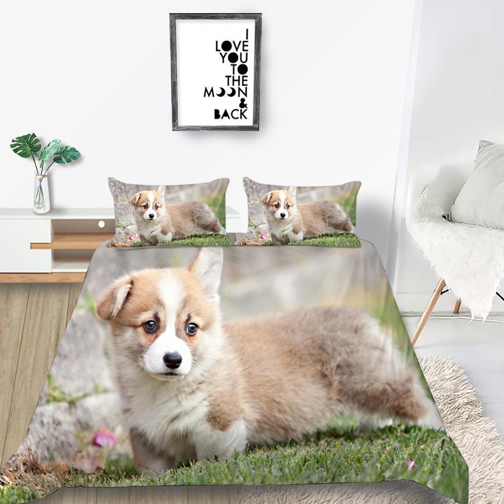 Новая мода 3D одеяла с принтом собак Loverly Комплект постельного белья Чехол Высококачественный чехол для постельного белья Роскошный домашний текстиль Полиэстер