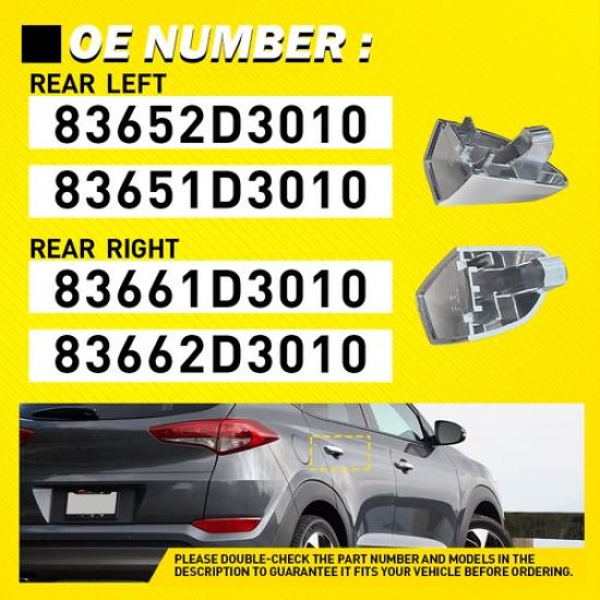 LH Chrome RH Rear Exterior Door Handle For 2016-2018 2017 Hyundai Tucson Base