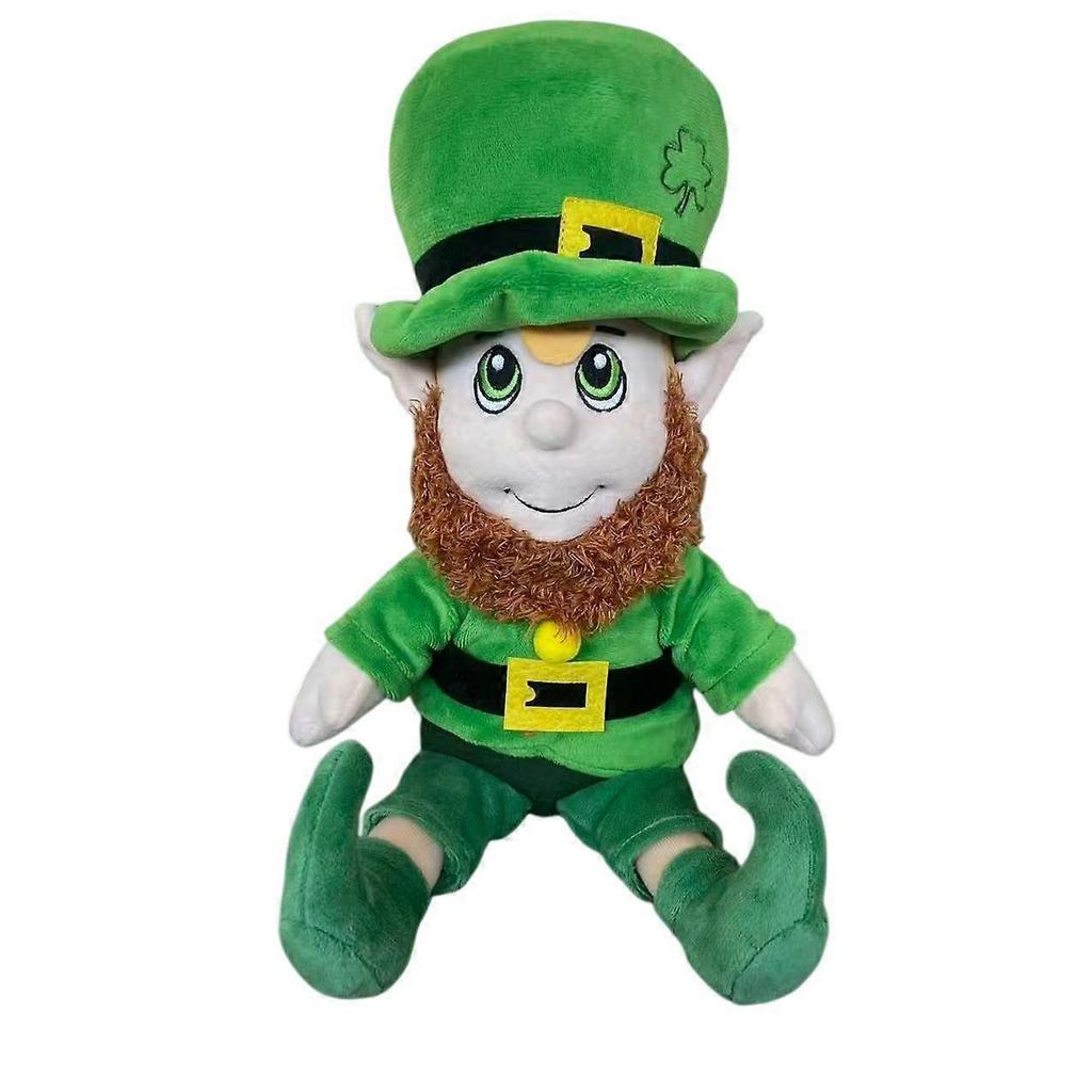 Classic Green Outfit & Red Beard for St Patricks Day Decorations - Cozy Huggable Dcor Toy for Gifting and Display