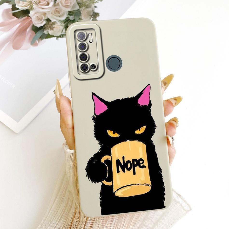 For Tecno Spark Power 2 LC8 Cute Cat Flower Cartoon Phone Case For Tecno Spark Power2 Shockproof Soft Silicone Bumpers