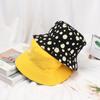 Women Men Casual Outdoor Sunscreen Sun Hat Double-Sided Bucket Hat Daisies Fisherman Cap Foldable