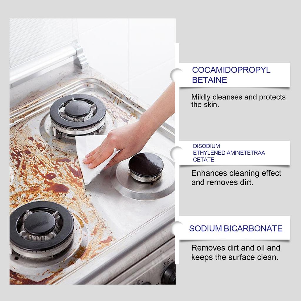 Многофункциональный кухонный порошок для чистки пятен на нержавеющей стали и керамике 100 г