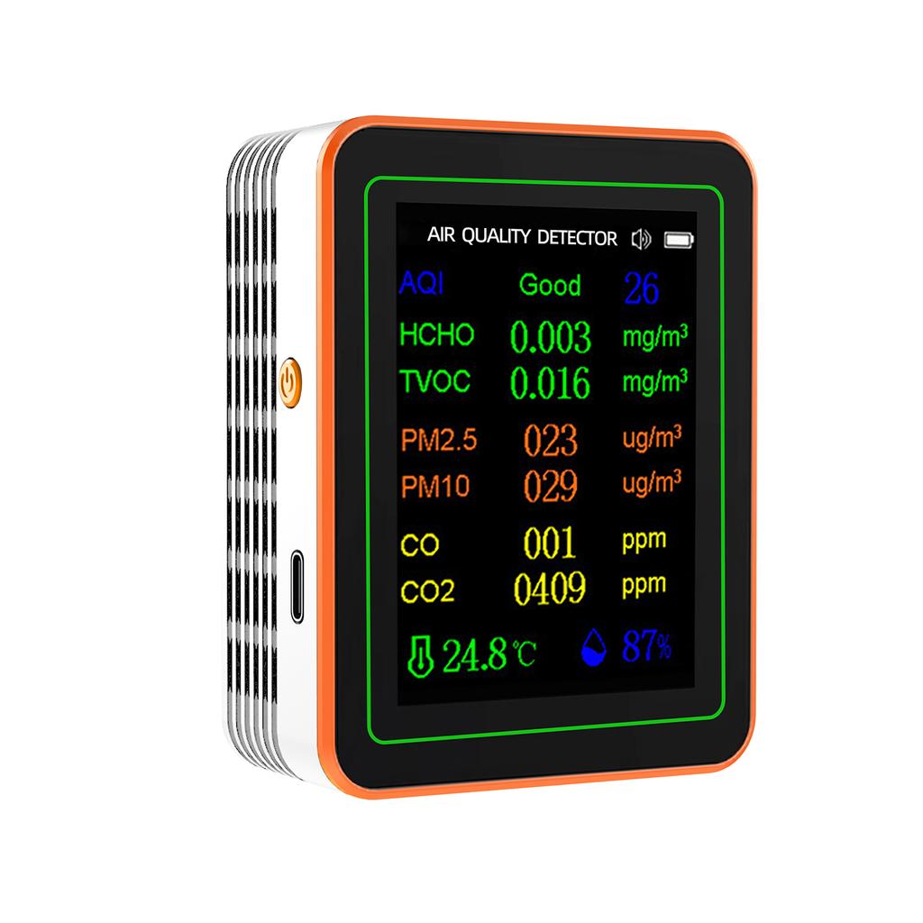 10 в 1 монитор качества воздуха PM2.5 PM10 CO CO2 TVOC HCHO AQI Температура Влажность и просмотр кривой