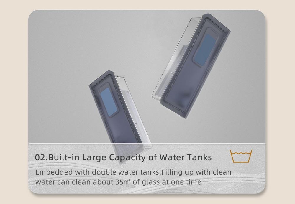 LIECTROUX YW509 Robot Window Cleaner, Double Water Tank, 3000Pa Suction Power, Smart Path Planning, Remote Control