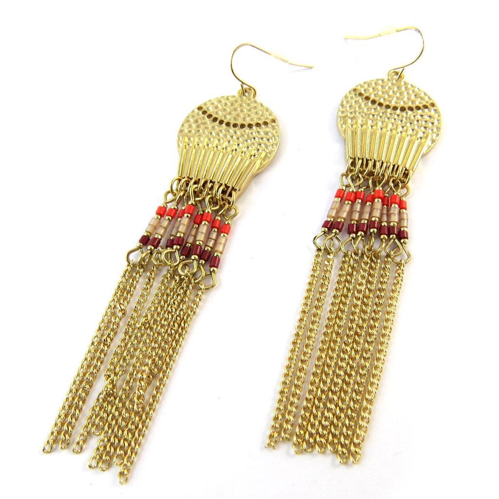 Les Trésors De Lily [N8278] - Серьги Creator из красного оранжевого золота «Алтай»