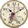 14-дюймовые настенные часы Париж, Винтажные/кантри/французские Круглые деревянные часы с башней, Круглые расписные часы с парижской башней для семейного декора CloX2T3J7