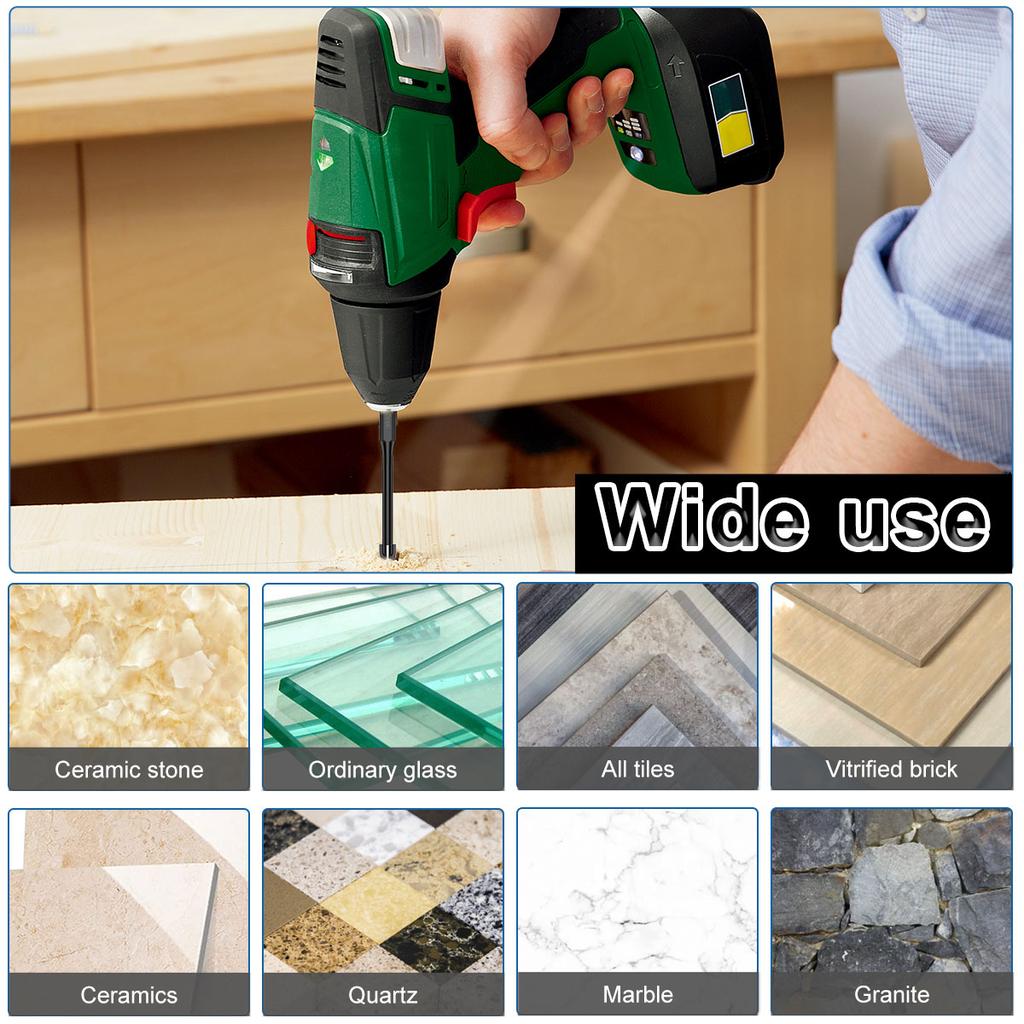 10 Pcs 5/6/8mm Cross Hex Drill Bits Set Tungsten Carbide Tile Ceramic Glass Brick Universal Drilling Tool Hole Opener for Wall