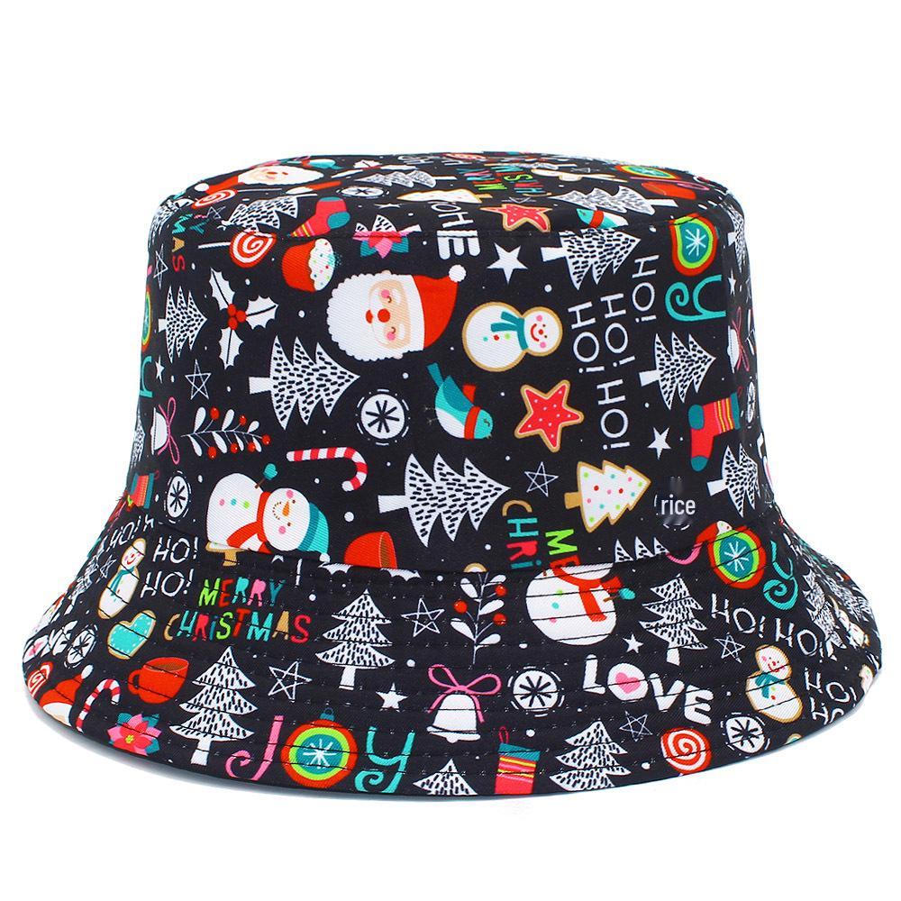 Santa Claus Snowman & Snowflake Christmas Bucket Hat - Cute, Versatile Fisherman Style