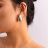 Golden Dome Drop Earrings for Women Glossy Stainless Steel Thick Teardrop Earring Jewelry Wholesale