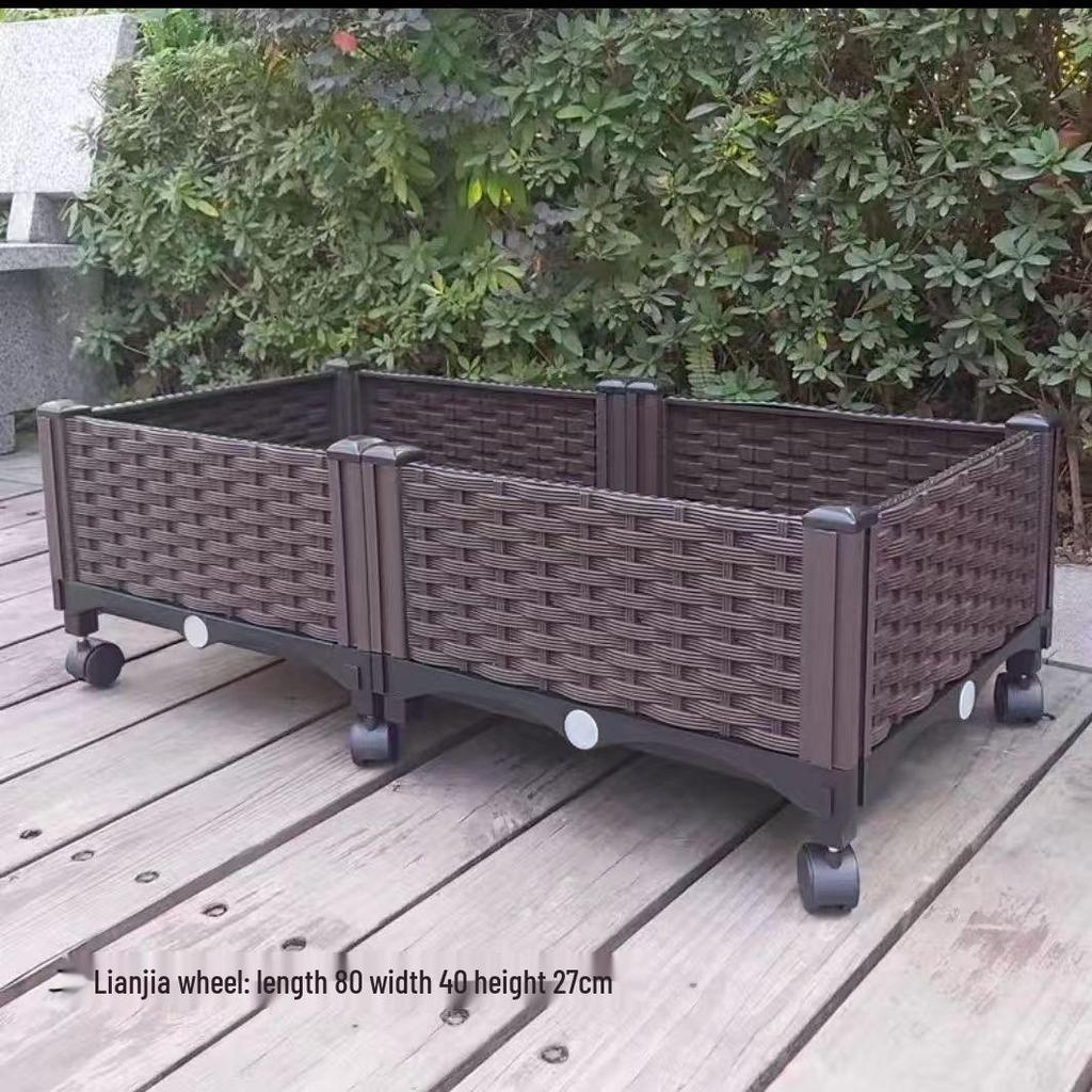 Extra Large Yellow-Edged Rooftop & Balcony Vegetable Planter Box