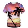 Summer Coconut Tree 3D Print T-Shirts Streetwear Men Fashion Casual Oversized O-Neck Short Sleeved T Shirt Tees Tops Clothing