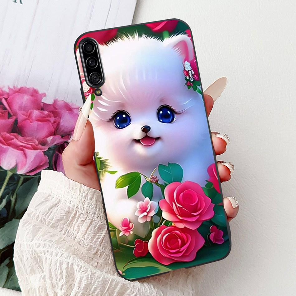 Чехол для телефона Samsung Galaxy A90 5G Чехол для Samsung A90 5G SM-A908B Элегантный Цветочный Кот Раскрашенный Черный Силиконовый Мягкий ТПУ Чехлы