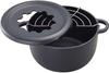 Мини-темпура-горшок Iwachu для фондю Nanbu Ironware черного цвета с внутренним диаметром, запеченный, 17 см, 25011,
