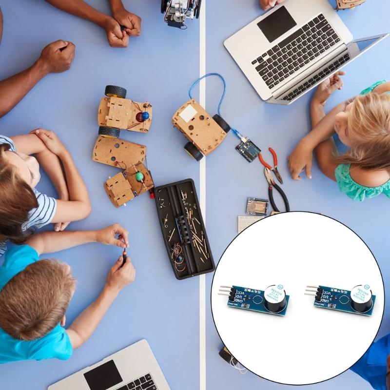 DC3.3-5V Passive Buzzer Alarm Module for Microcontroller Systems Low Level Triggers Design 9012 Drive Stable Performances