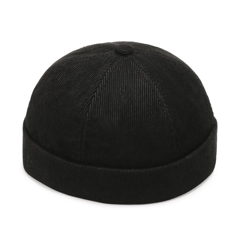 Vintage Brimless Dome Hats Unisex Fashionable No-Brim Cap Stylish Headwear for All Seasons Skullies Beanie Solid  Docker Cap